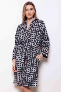 Retro Cube 100% Cotton Grace Shawl Robe